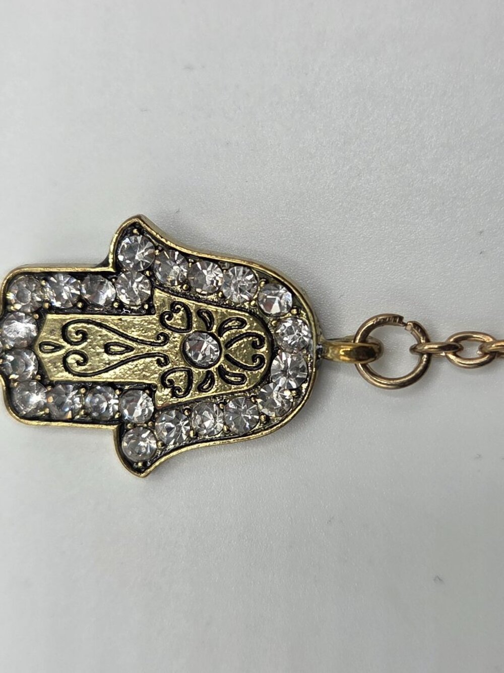 Hamsa Hand Bracelet Gold-tone Adjustable